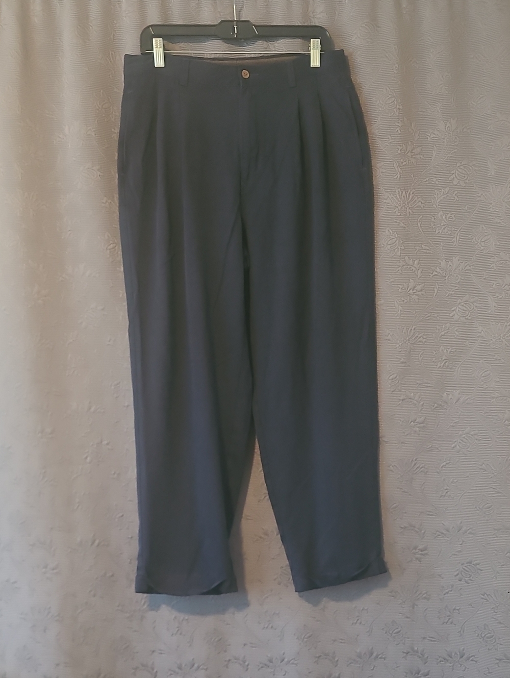 Tommy Bahama Silk Navy Pleated Dress Pants